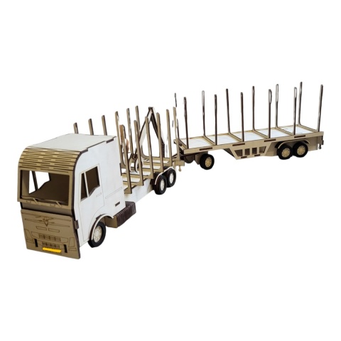 Drewniana Ciężarówka TIR do Drewna – Model Dekoracyjny Upominek Firmowy