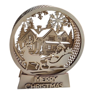 Drewniana ozdoba świąteczna 3D – MERRY CHRISTMAS baza laplki LED