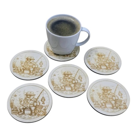 zestaw drewnianych podstawek wędkarskich