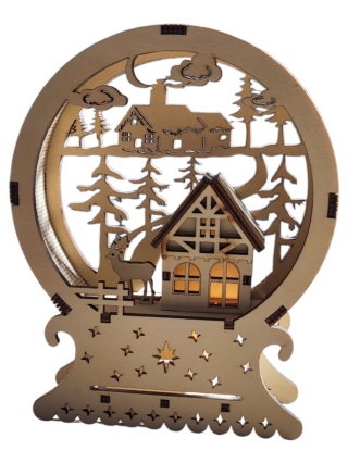 Drewniany lampion, lampka,ozdoba bożonarodzeniowa