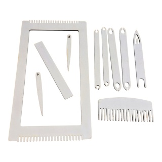 Krosno tkackie 16x30cm–zestaw 10 elementów do tkania DIY makrama rękodzieło