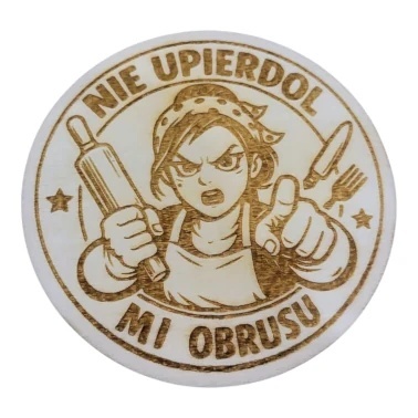 Podkładki pod kubek ze sklejki naturalnej – humorystyczny napis