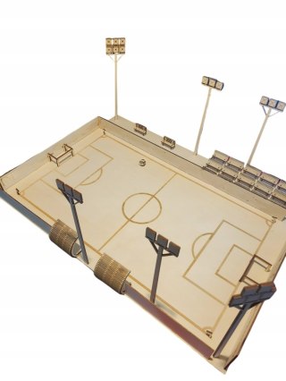 Stadion piłkarski. Drewniany model stadionu z trybunami. Dowolny GRAWER