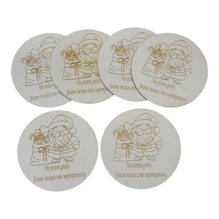 Świąteczne podstawki z mikołajem zestaw 6 sztuk wzór B