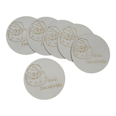 Świąteczne podstawki z mikołajem zestaw 6 sztuk wzór D
