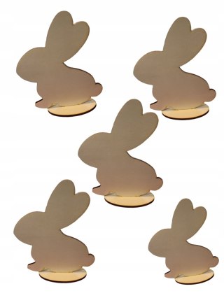 Zając królik na podstawce 12cm 5sztuk